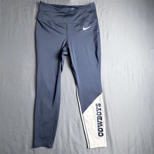 Womens NFL Dallas Cowboys Nike M Leggings Blue White Two Tone Tight Fit Football